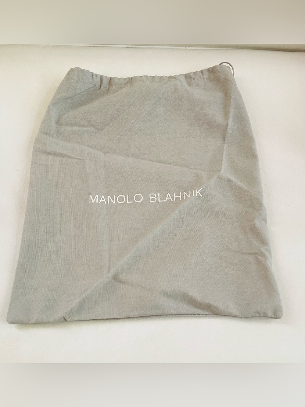 Manolo Blahnik Light Gray Drawstring Dust Bag